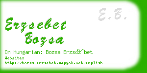 erzsebet bozsa business card